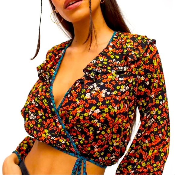 Urban Outfitters Tops - NWT Urban Outfitters Blossom Double Ruffle Wrap Top